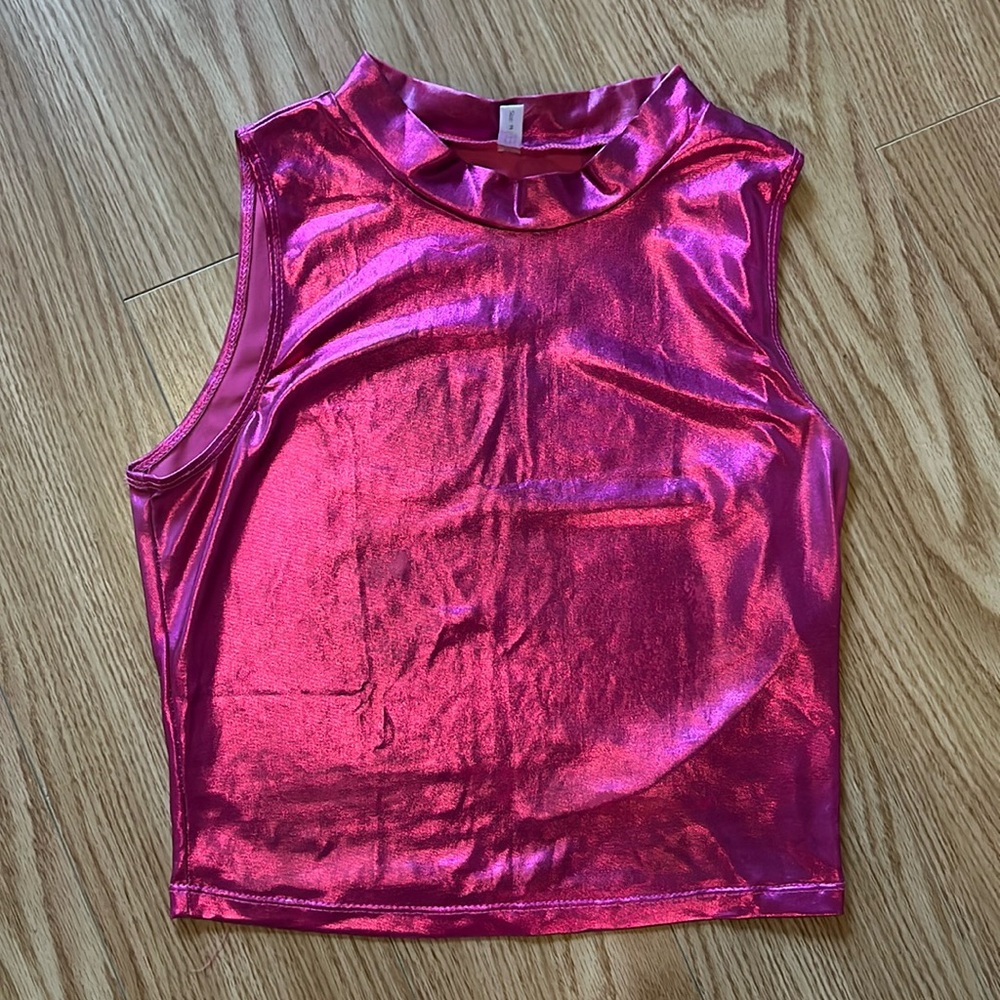 Bright Pink Metallic Tank